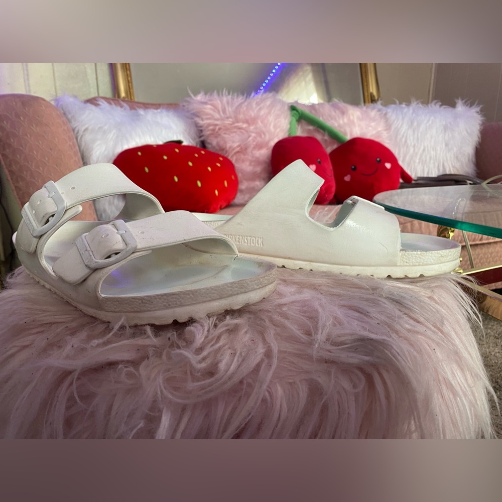 White plastic women size 9 Birkenstocks